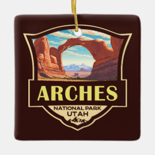 Arches National Park Illustration Retro Keramikornament