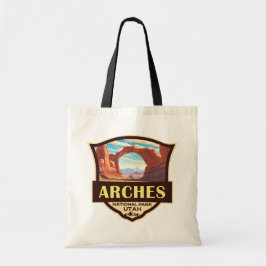 Arches National Park Illustration Retro Tragetasche