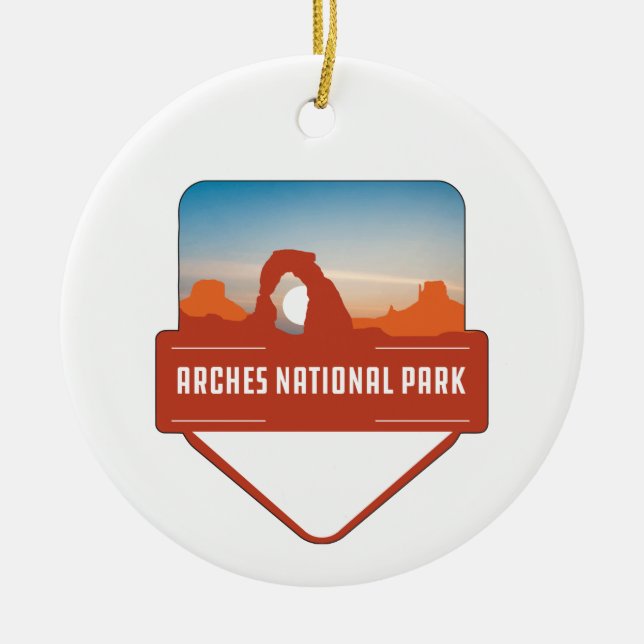 Arches National Park Natursandstone Arches utah Keramik Ornament (Vorne)