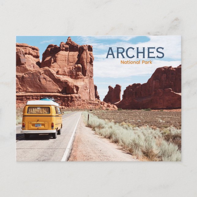 Arches National Park Retro-Reise Postkarte (Vorderseite)