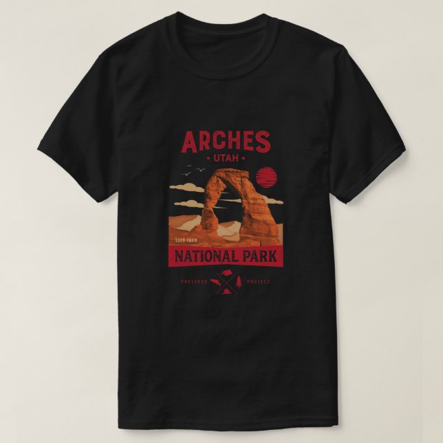 Arches National Park T Shirt Delikate Arche Vintag (Design vorne)