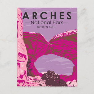 Arches National Park Utah Broken Arch Vintage auf Postkarte