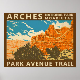 Arches National Park Utah Park Avenue Trail 3  Poster