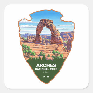 Arches National Park Utah Pfeilspitze Quadratischer Aufkleber