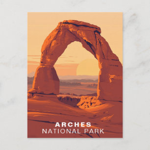 Arches National Park Utah Reise Vintage Kunst Postkarte