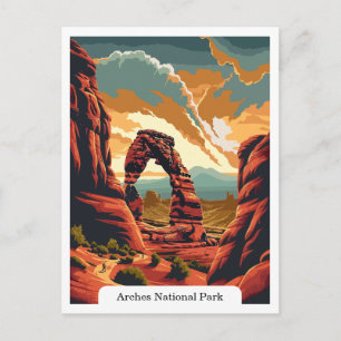 Arches National Park, Utah Reise Vintage Postkarte