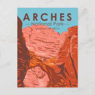 Arches National Park Utah Sand Dune Arch Vintage Postkarte