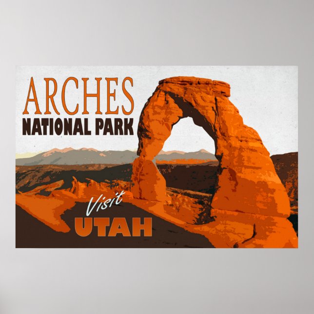 Arches National Park, Utah Vintage Reiseplaner Poster (Vorne)