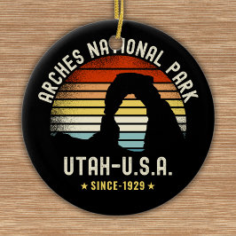 Arches National Park Utah Vintage Sunset Keramik Ornament