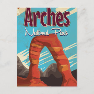 Arches National Park Vintage-Ferienposter Feiertagspostkarte