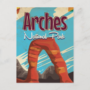 Arches National Park Vintage Urlaubsposter Postkarte