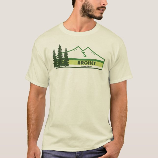 Arches Nationalpark Grüne Streifen T-Shirt (Vorderseite)