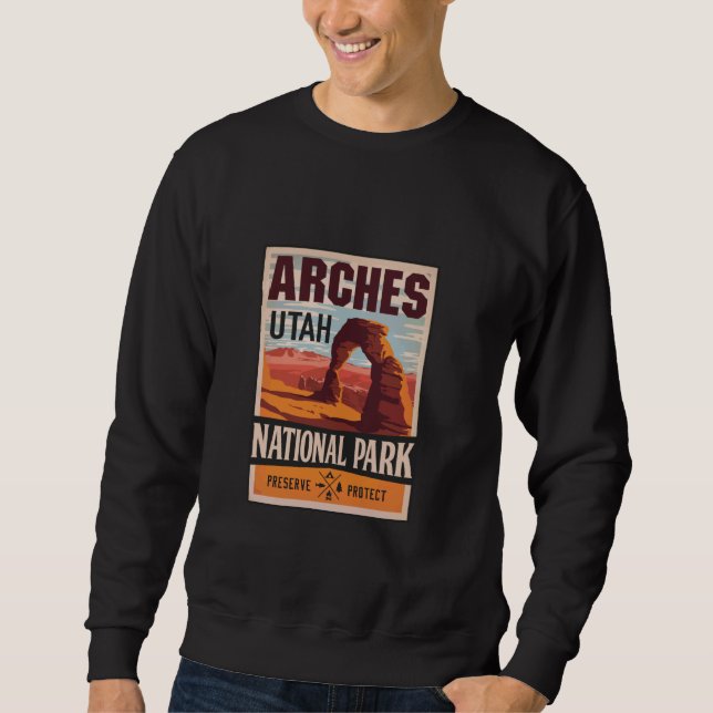 Arches Nationalpark Moab Utah Vintag Sweatshirt (Vorderseite)