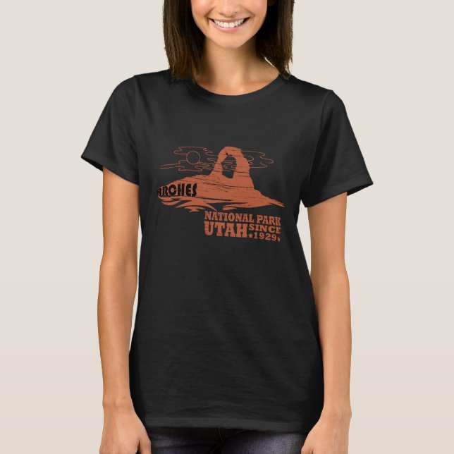 Arches Nationalpark Moab Utah Vintage Kunst T-Shirt (Vorderseite)