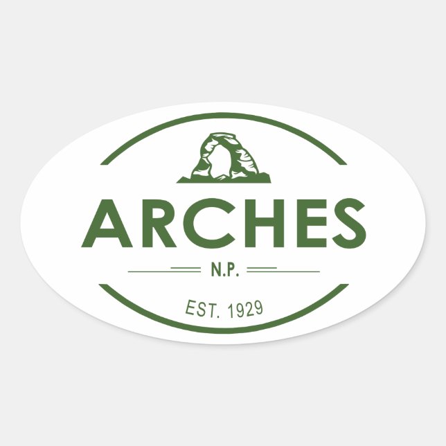 Arches Nationalpark Ovaler Aufkleber (Vorderseite)