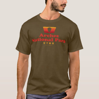 Arches Nationalpark Retro Abzeichen Arrowhead Red T-Shirt