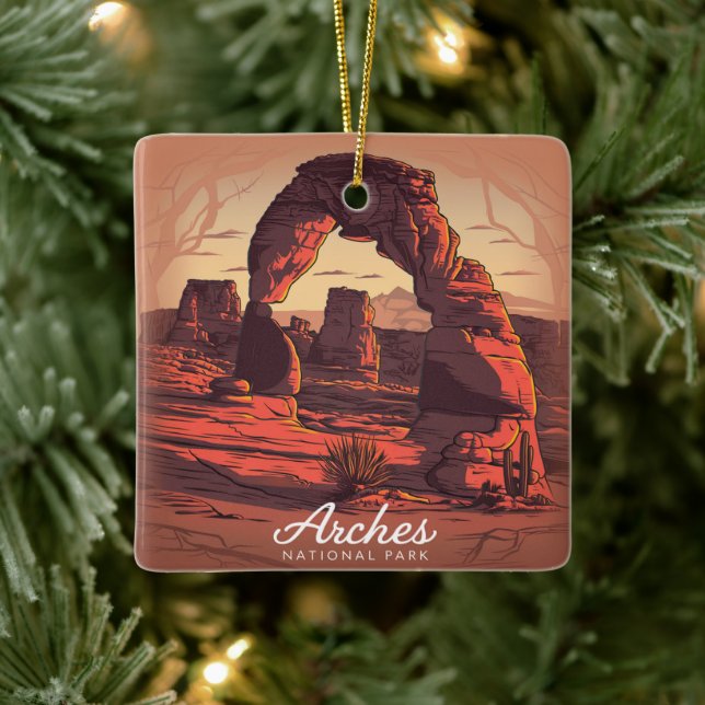 Arches Nationalpark Sandstone Keramikornament (Baum)