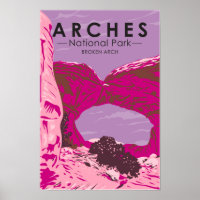 Arches Nationalpark Utah Broken Arch Vintag