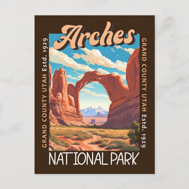 Arches Nationalpark Utah Distressed Postkarte (Vorderseite)