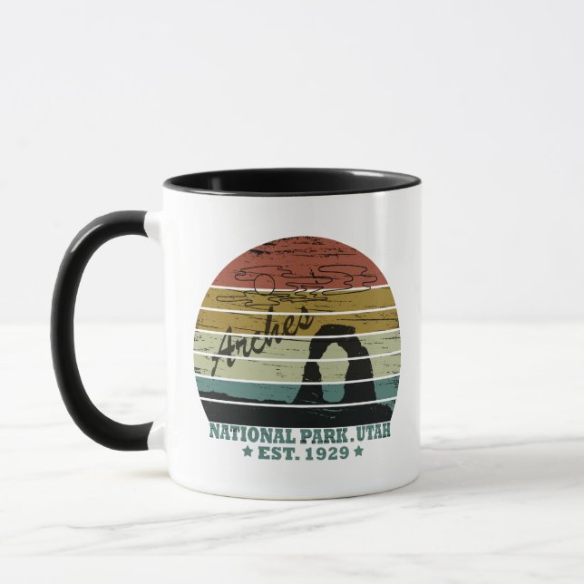Arches Nationalpark Utah Vintager Parkplatz Tasse (Links)