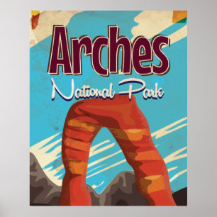 Arches Nationalpark Vintager Urlaub Poster