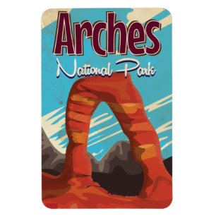 Arches Nationalpark Vintager Urlaub Poster Magnet