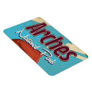 Arches Nationalpark Vintager Urlaub Poster Magnet