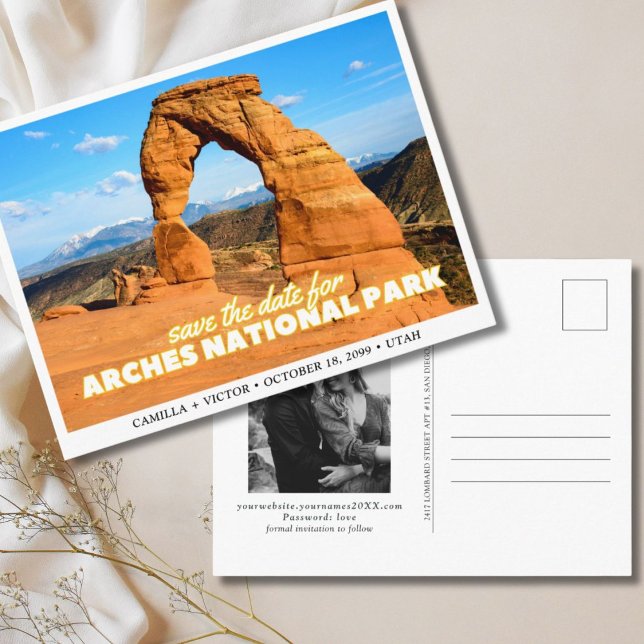 Arches Nationalpark Wedding Save the Date Postkarte (Arches National Park Wedding Save the Date Postcard)