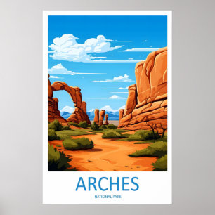 Arches Park National Reise Vintage Poster Ski