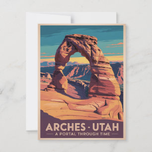 Arches Utah - Vintage Travel Poster Postkarte