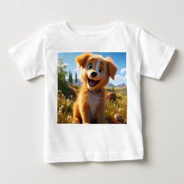 Archie - Gelbe Labrador Retriever Puppy Baby T-shirt (Vorderseite)