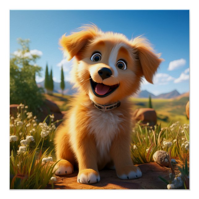 Archie - Gelbe Labrador Retriever Puppy Poster (Vorderseite)