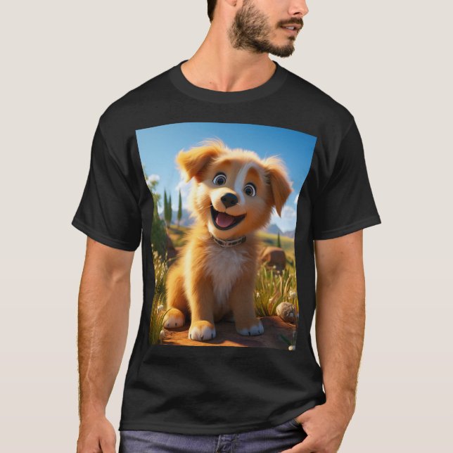 Archie - Gelbe Labrador Retriever Puppy T-Shirt (Vorderseite)