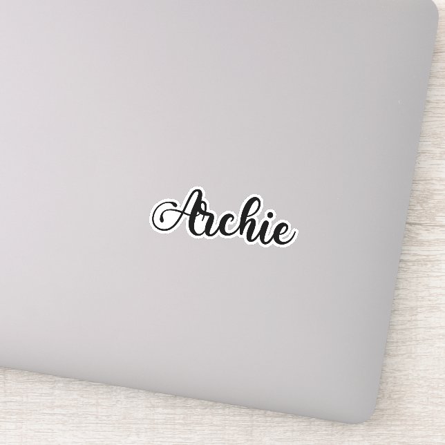 Archie Name - Handgeschriebene Kalligrafie Aufkleber (Detail)