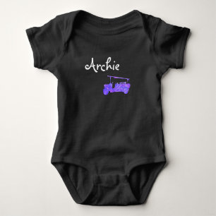 Archie Name Mit Blauem Glanz-Feuerwehrauto, Baby Strampler