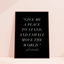 Archimedes Inspiration Zitat Art Print Poster