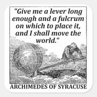 Archimedes Lever Quadratischer Aufkleber