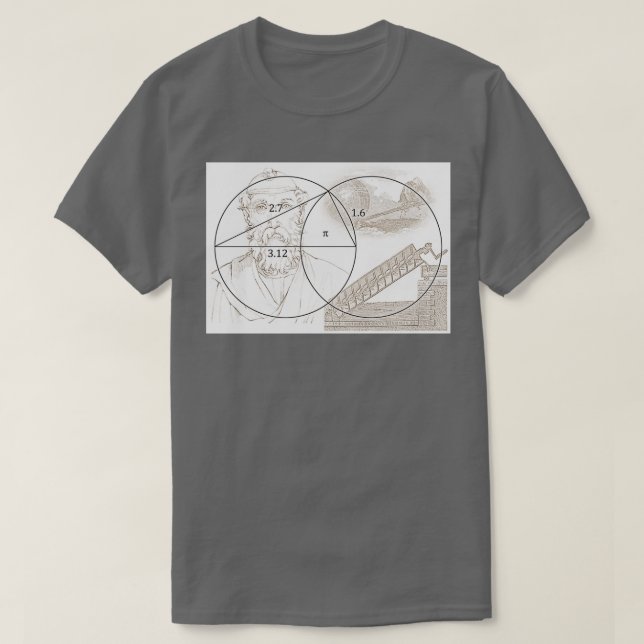 ARCHIMEDES und sein PI CONSTANT T-Shirt (Design vorne)