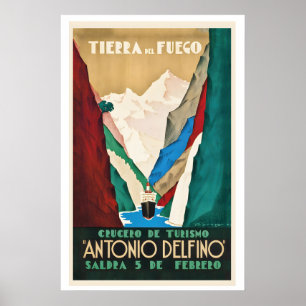 Archipel von Tierra del Fuego Land der Feuer Poster