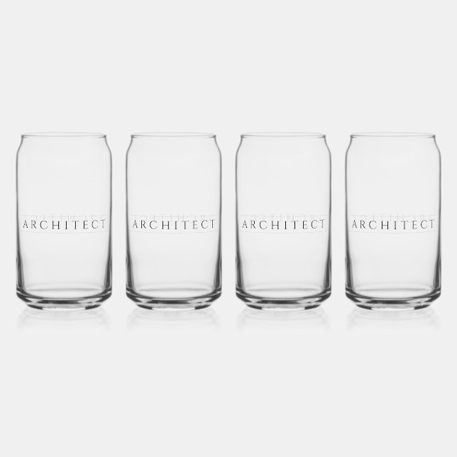 ARCHITECT 16 oz Drink Glass Set (4) / Black Dosenglas (Vorderseite)