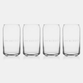 ARCHITECT 16 oz Drink Glass Set (4) / Grau Dosenglas