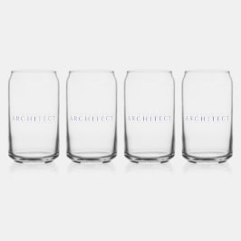 ARCHITECT 16 oz Drink Glasses Set (4) / Marine Dosenglas