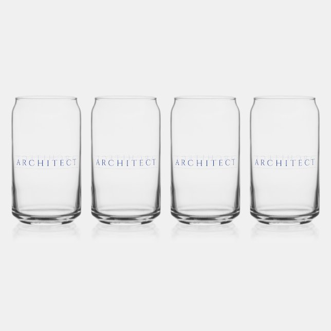 ARCHITECT 16 oz Drink Glasses Set (4) / Marine Dosenglas (Vorderseite)