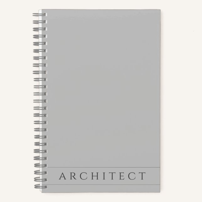 ARCHITECT 5.5x8.5 Graues SpiralNotebook Notizbuch (Vorderseite)