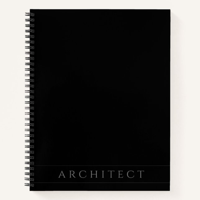 ARCHITECT 8.5x11 Black Spiral Notebook Notizbuch (Vorderseite)