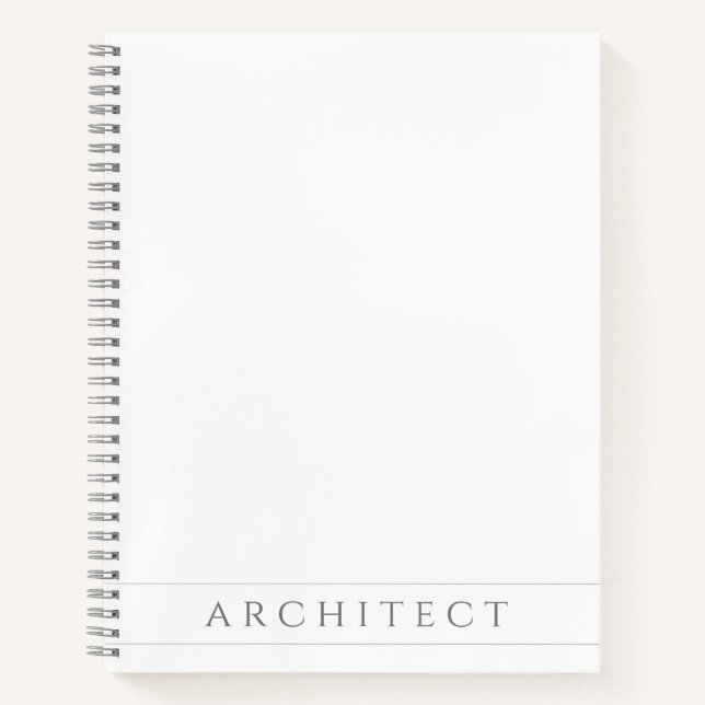 ARCHITECT 8.5x11 Spiral-Notebook / Grau Notizbuch (Vorderseite)