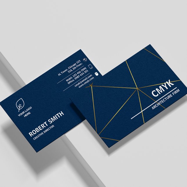 Architect Beruflich Branding Qr Code Dunkelblau Visitenkarte (Architect Professional Branding Qr Code Dark Blue Business Card)