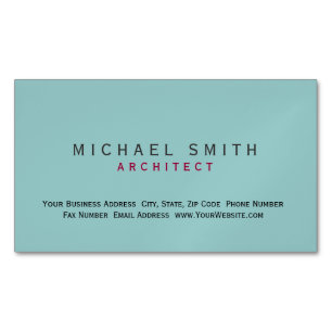 Architect Blue Modern Simple Minimal Business Card Magnetische Visitenkarte