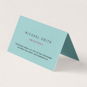 Architect Blue Modern Simple Minimal Business Card Visitenkarten