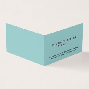 Architect Blue Modern Simple Minimal Business Card Visitenkarten